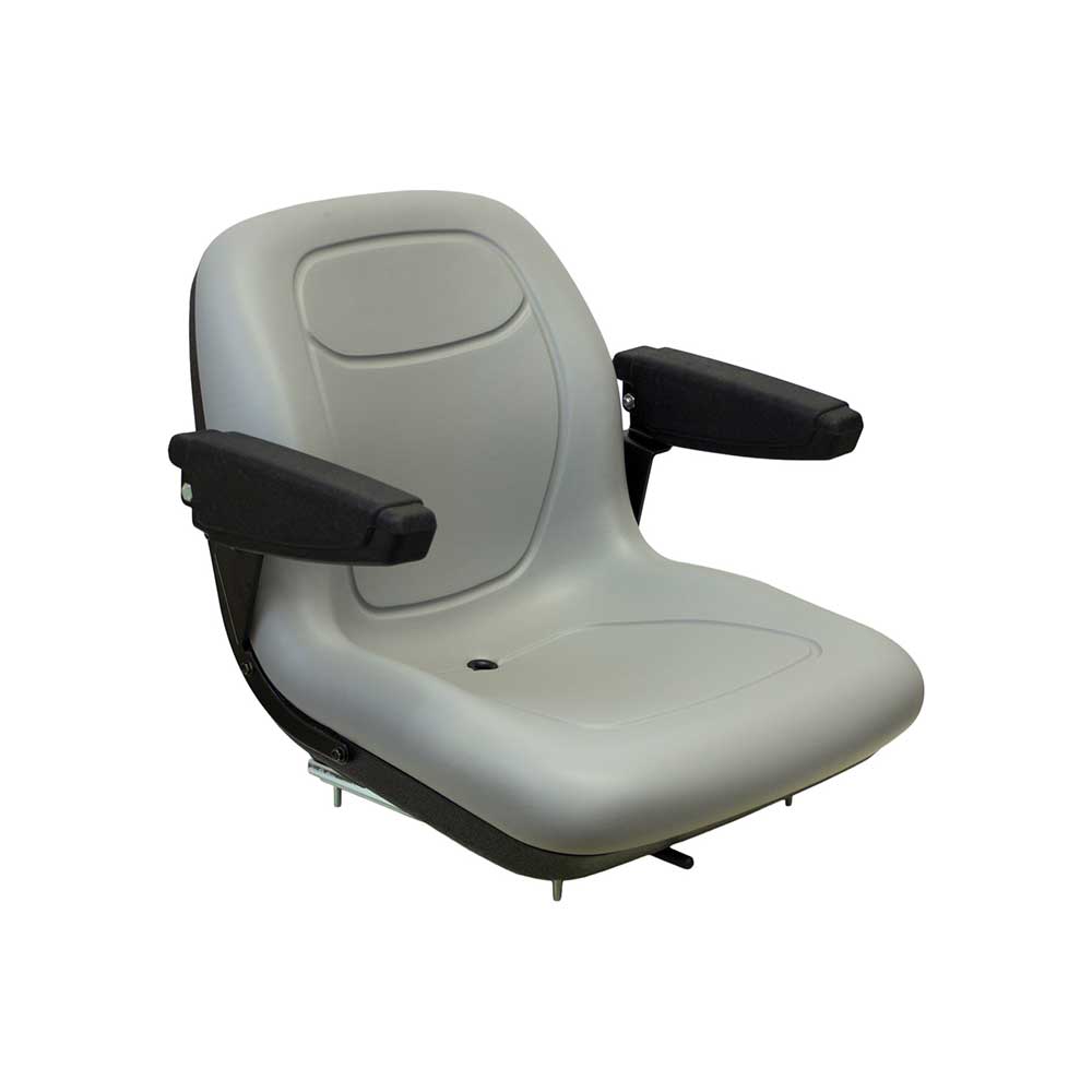 Milsco | XB180 | Bucket Seat | Mid-Back | Armrests | Gray Vinyl | 6778