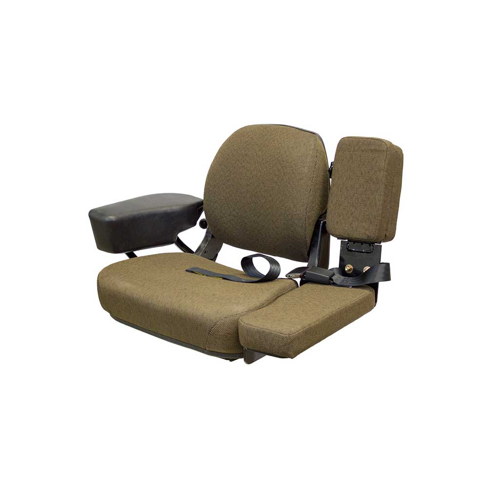 Uni Pro Instructional Buddy Seat for John Deere Sound-Gard™ Cab Tractors | Dark Kayak Brown Fabric