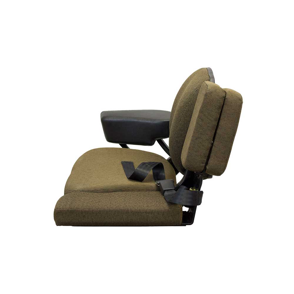 Uni Pro Instructional Buddy Seat for John Deere Sound-Gard™ Cab Tractors | Dark Kayak Brown Fabric