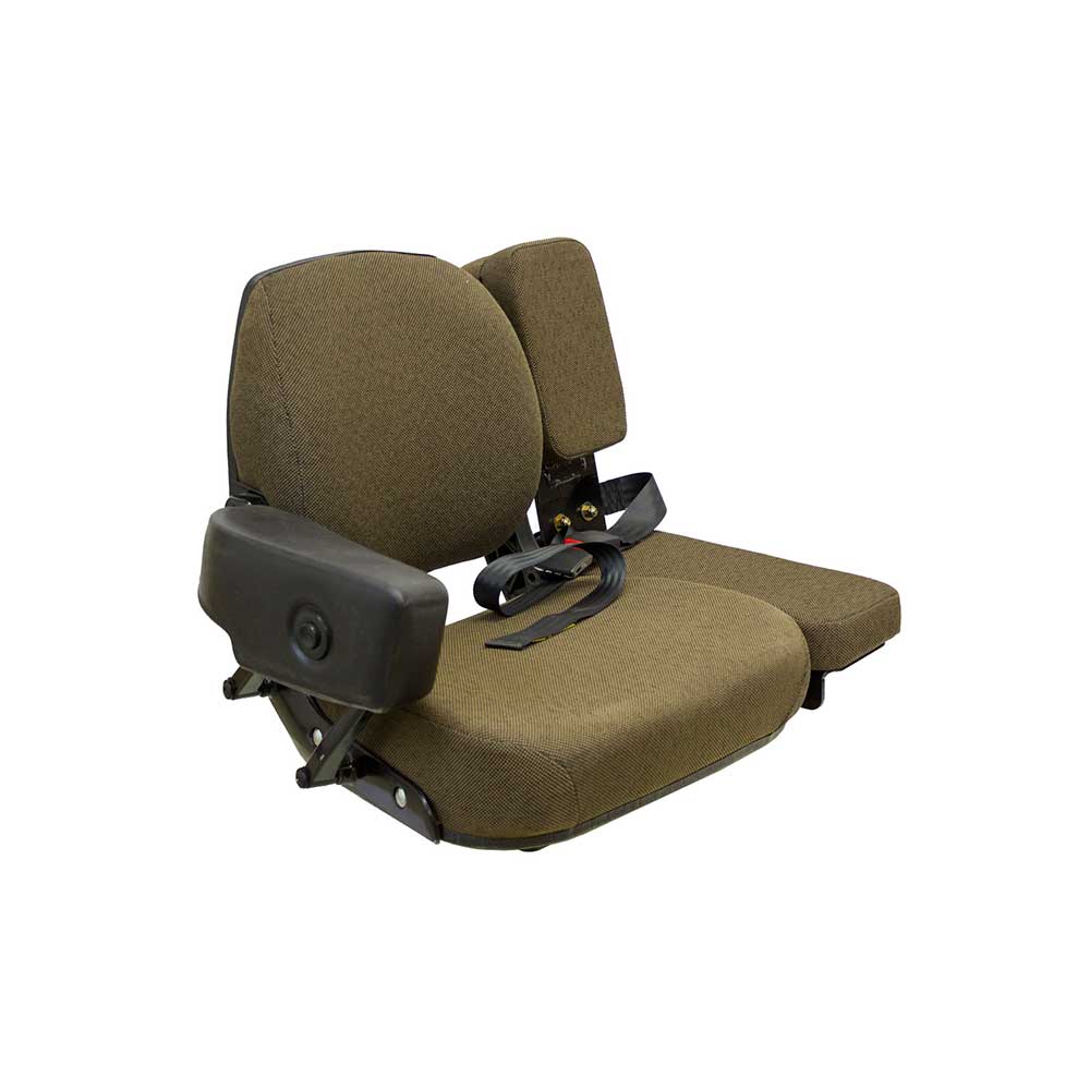 Uni Pro Instructional Buddy Seat for John Deere Sound-Gard™ Cab Tractors | Dark Kayak Brown Fabric