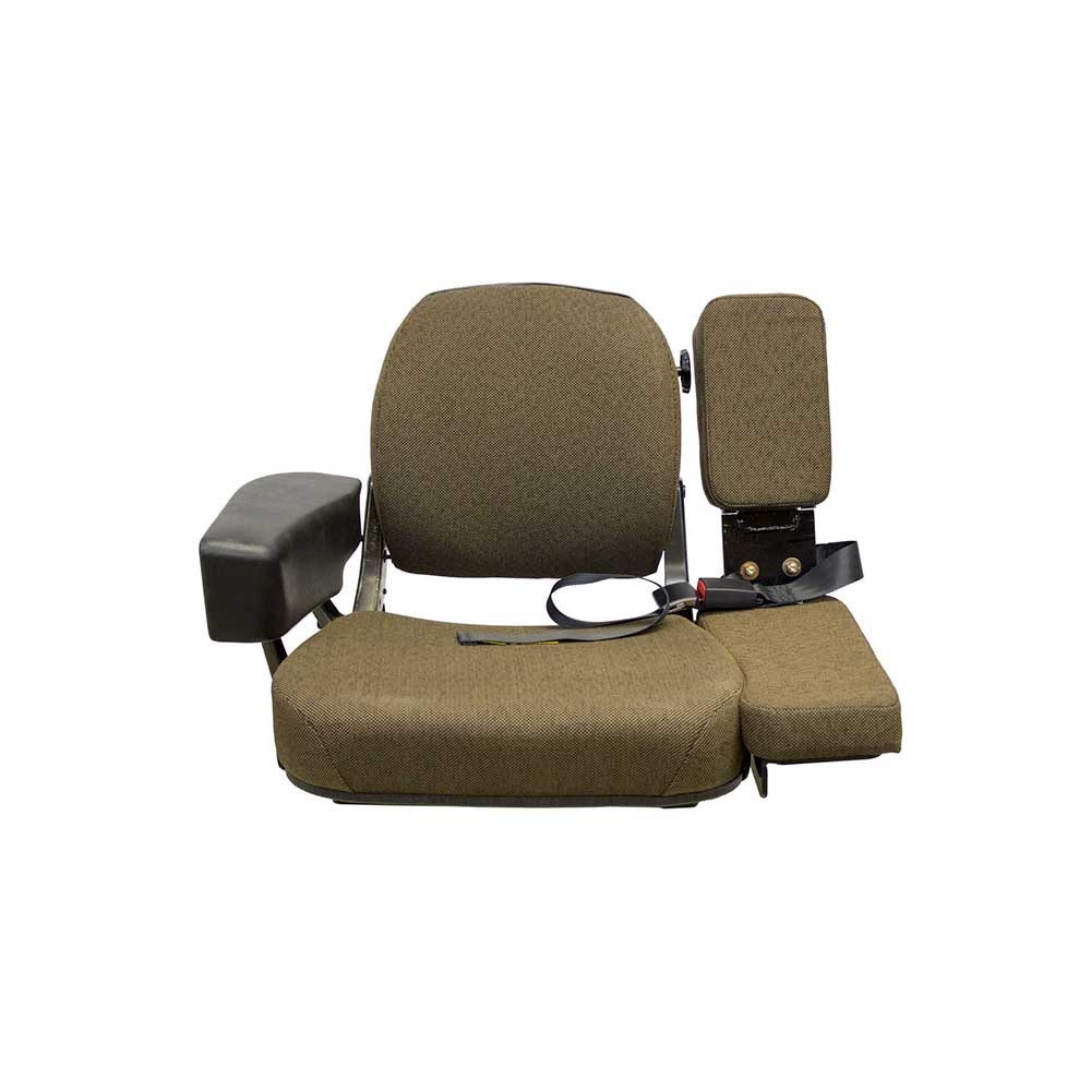 Uni Pro Instructional Buddy Seat for John Deere Sound-Gard™ Cab Tractors | Dark Kayak Brown Fabric