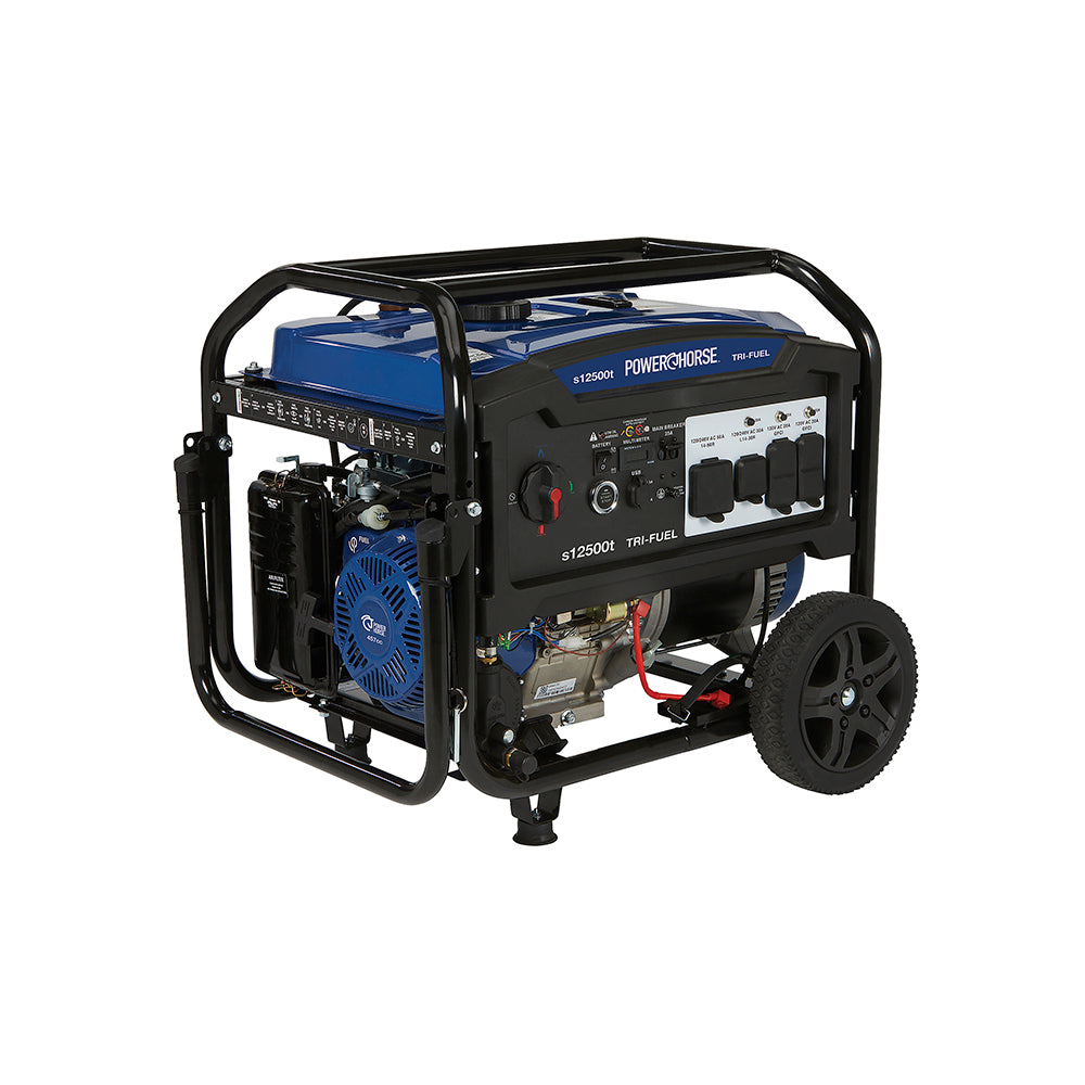 Powerhorse Generator | 12,500 Surge Watt | Tri Fuel | Electric Start