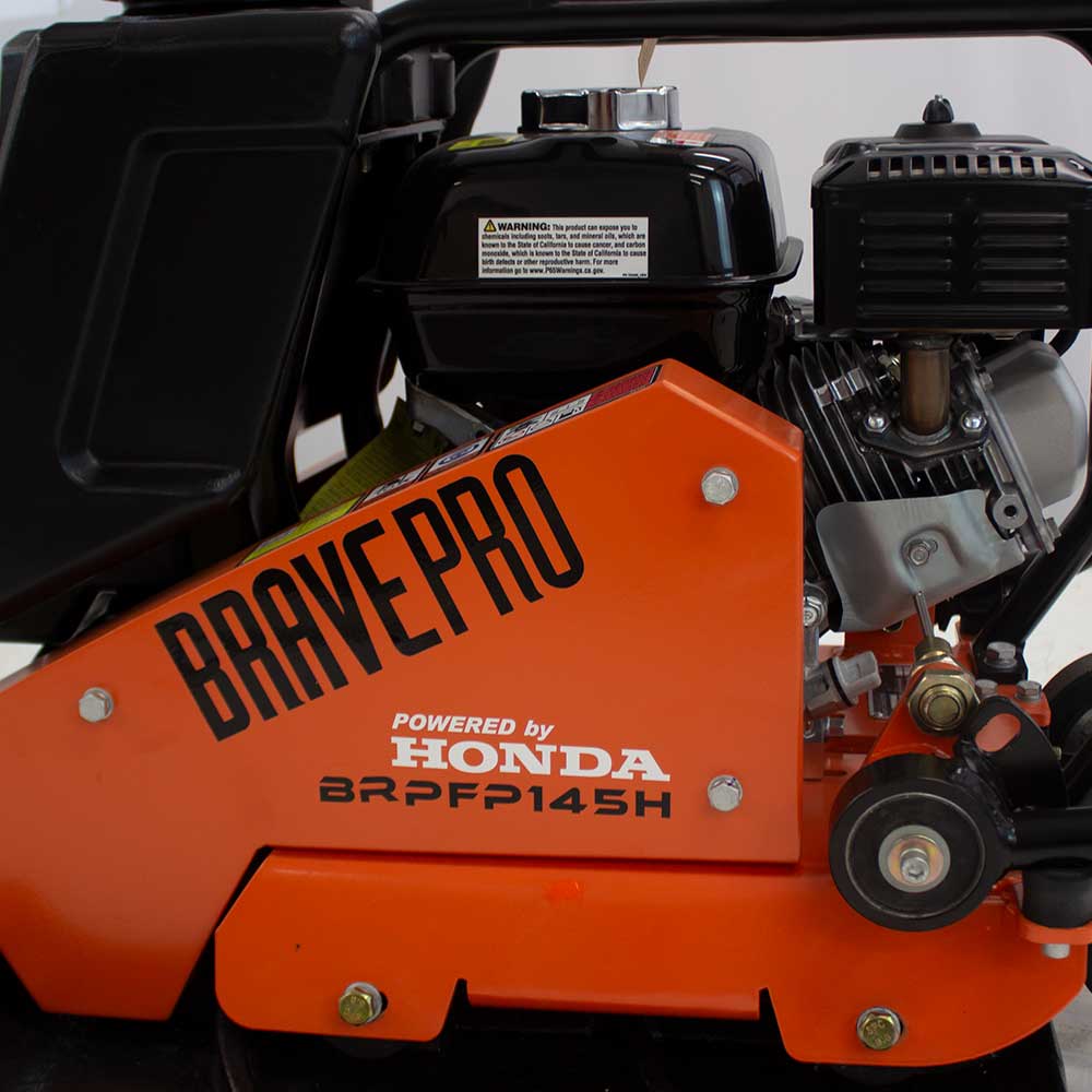 BravePro Forward Plate Compactor | 20 In. | Rubber Mat, Tank, and Wheel Kit | Honda GX160