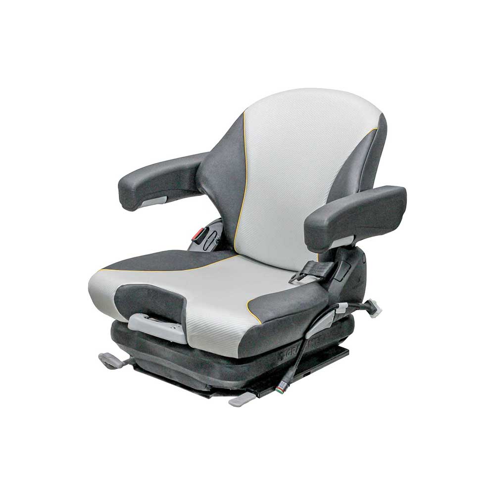 Uni Pro Big Dog Diablo/Hustler Super Z Mower Mechanical Suspension Seat | Black/Silver Vinyl