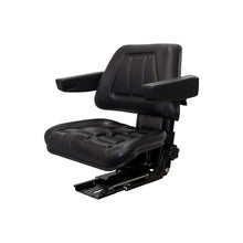 Pilot | Low Profile Seat & Mechanical Suspension | Armrests | Slide Rails | Black Vinyl | 7691