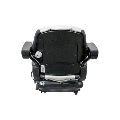 Uni Pro 138 Mechanical Suspension Seat | Black/Silver Vinyl with Orange Piping