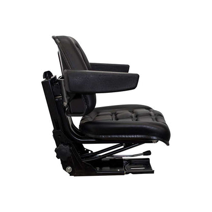 Pilot | Low Profile Seat & Mechanical Suspension | Armrests | Slide Rails | Black Vinyl | 7691