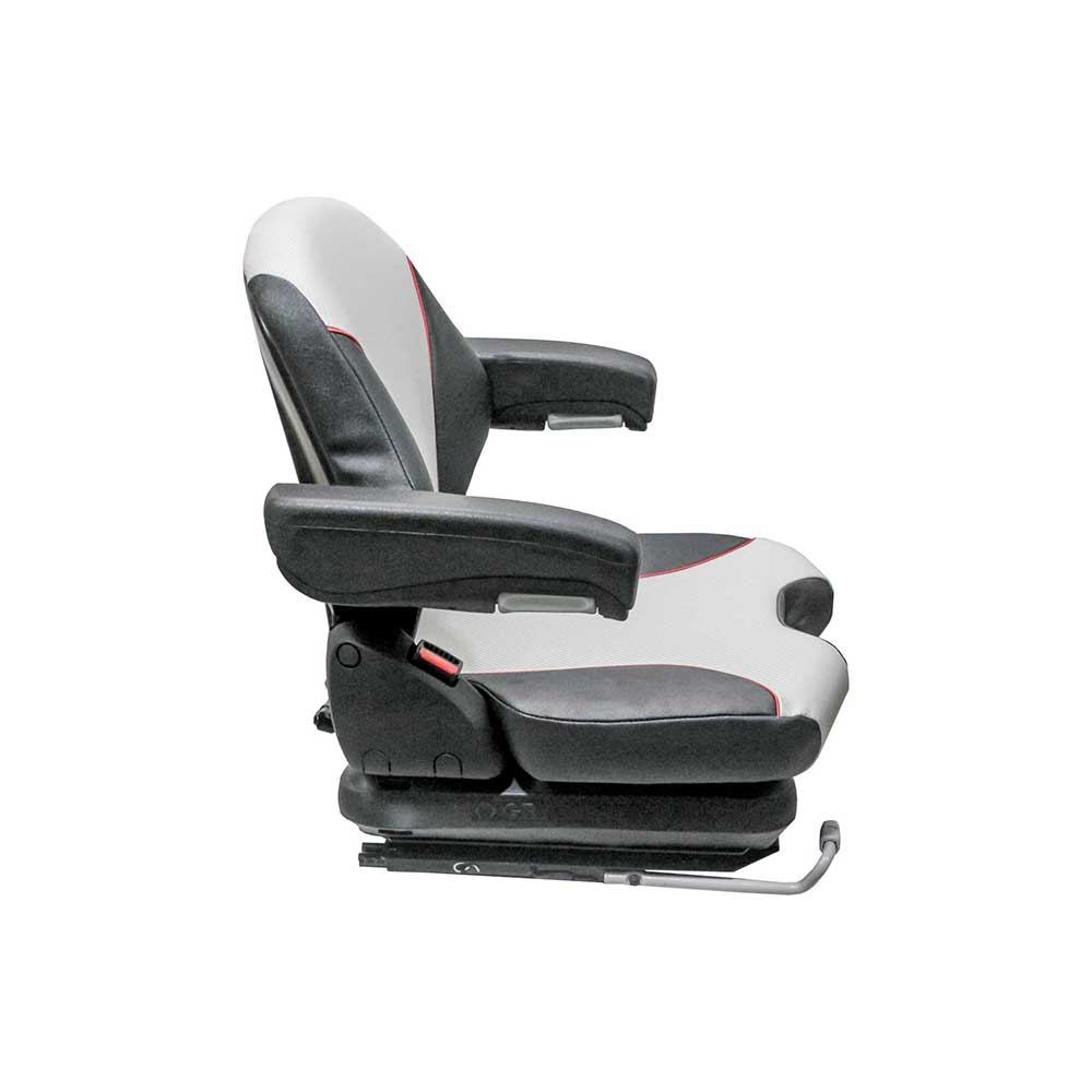 Grammer | MSG65/531 | Seat & Mechanical Suspension | OPS | Black/Silver Vinyl/Red Piping | 8798