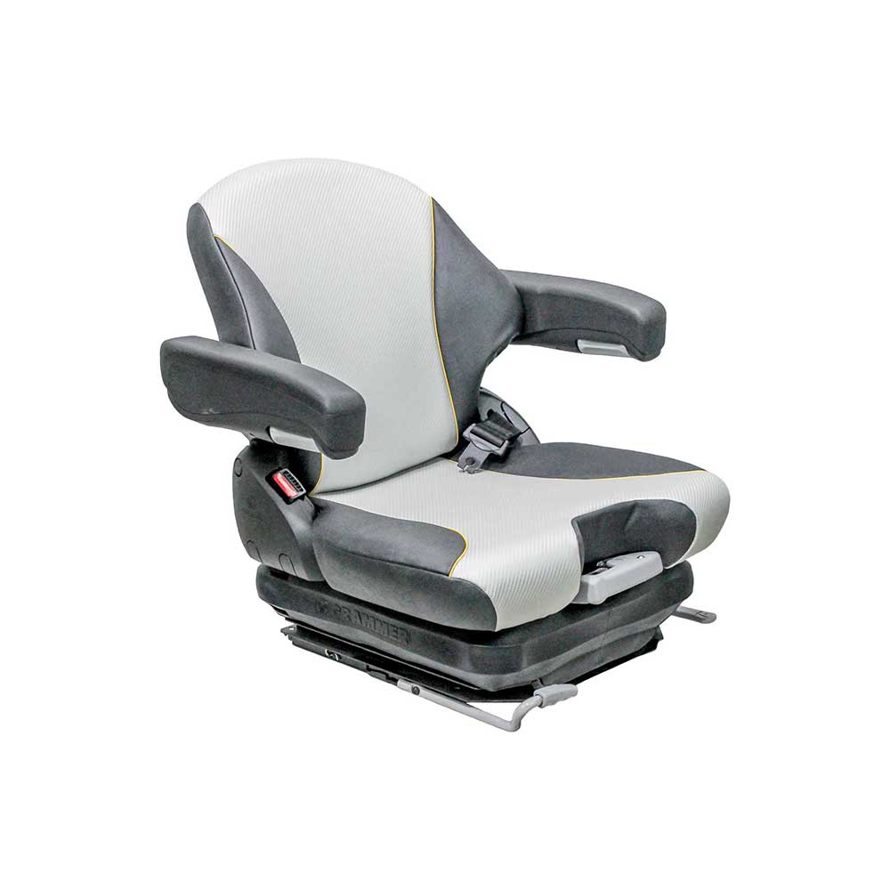 Uni Pro Big Dog Diablo/Hustler Super Z Mower Mechanical Suspension Seat | Black/Silver Vinyl