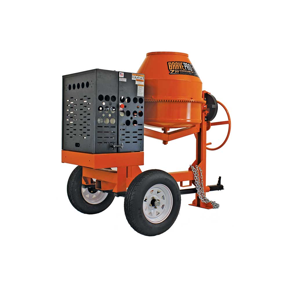 BravePro Concrete Mixer | 7 Cu. Ft. Steel Drum | Honda GX270