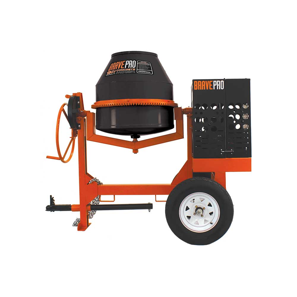 BravePro Concrete Mixer | 9 Cu. Ft. Poly Drum | Honda GX270