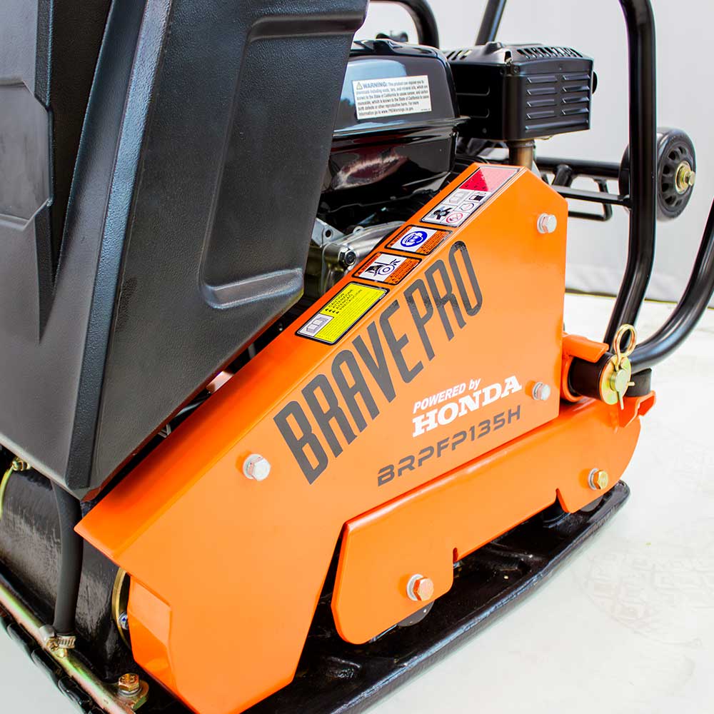 BravePro Forward Plate Compactor | 16 In. | Rubber Mat, Tank, and Wheel Kit | Honda GX160