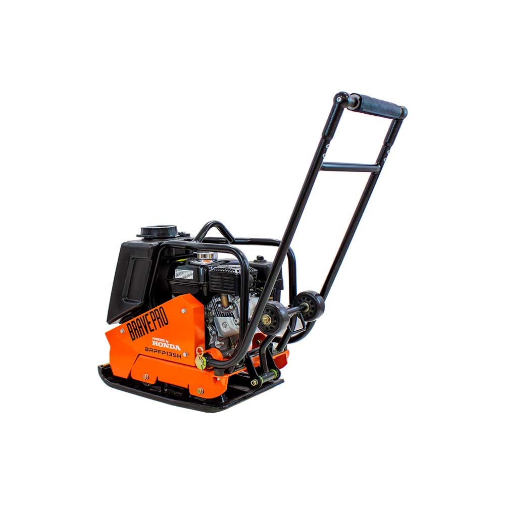 BravePro Forward Plate Compactor | 16 In. | Rubber Mat, Tank, and Wheel Kit | Honda GX160