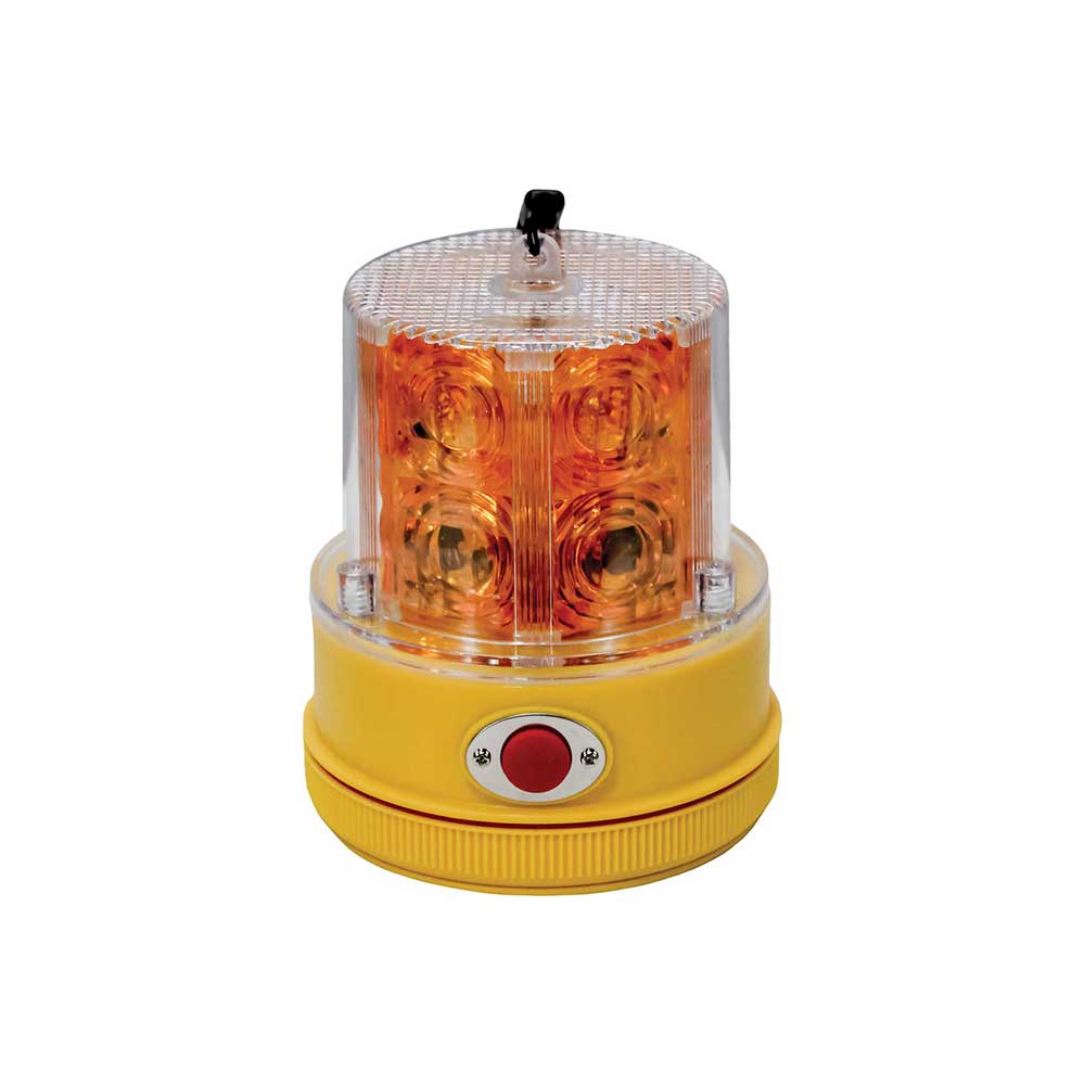 K&M Mfg LED Magnetic Warning Beacon Light | Flashing Amber | Portable