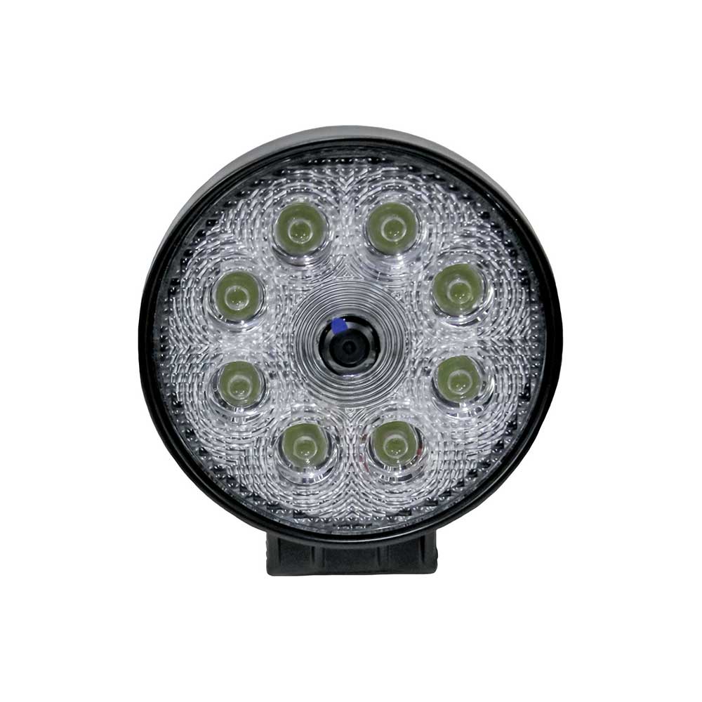 K&M Mfg LED Flood Work Light | 5.39-In. | Round | Built-In Backup Camera