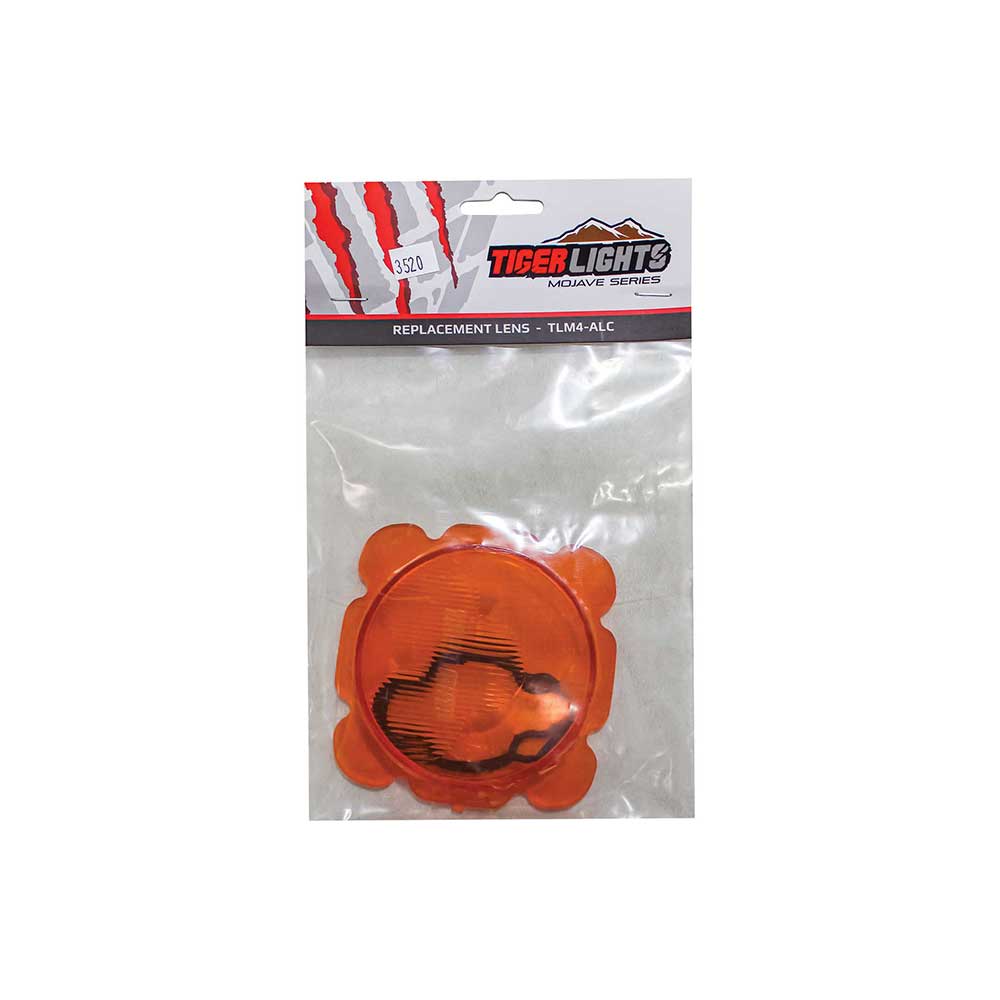 Tiger Lights Mojave Series Amber Lens + O-Ring for ATV/UTV Racing Light | 4-In. | TLM4-ALC