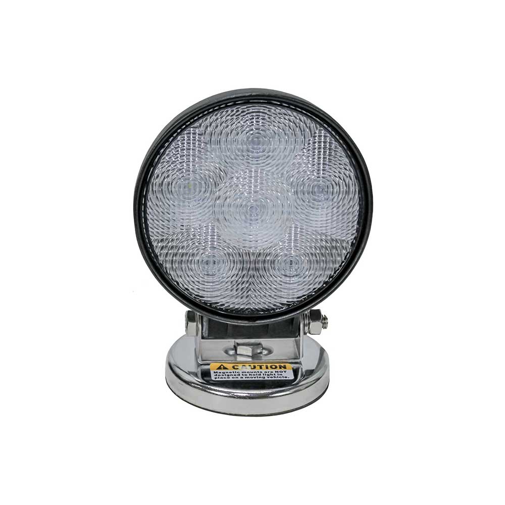 K&M Mfg LED Flood Work Light | 4-In. | Round | Clear