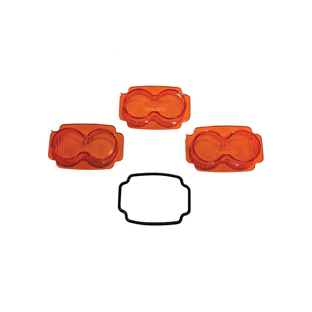 Tiger Lights Mojave Series Amber Lens Pack + O-Ring for ATV/UTV Racing Light | 2x3 | TLM2X3-ALP