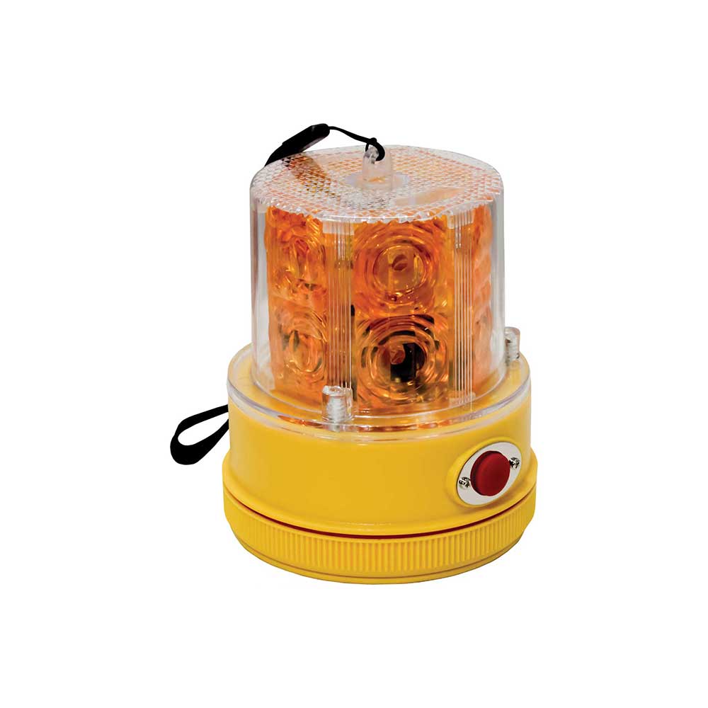 K&M Mfg LED Magnetic Warning Beacon Light | Flashing Amber | Portable