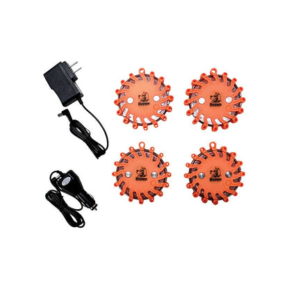 Buyers | LED Rechargeable Road Strobe/Flare Kit | 4-Pack