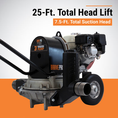 BravePro Diaphragm Pump | 3 In. | Honda GX120