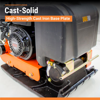 BravePro Forward Plate Compactor | 14 In. | Rubber Mat, Tank, and Wheel Kit | Honda GX160