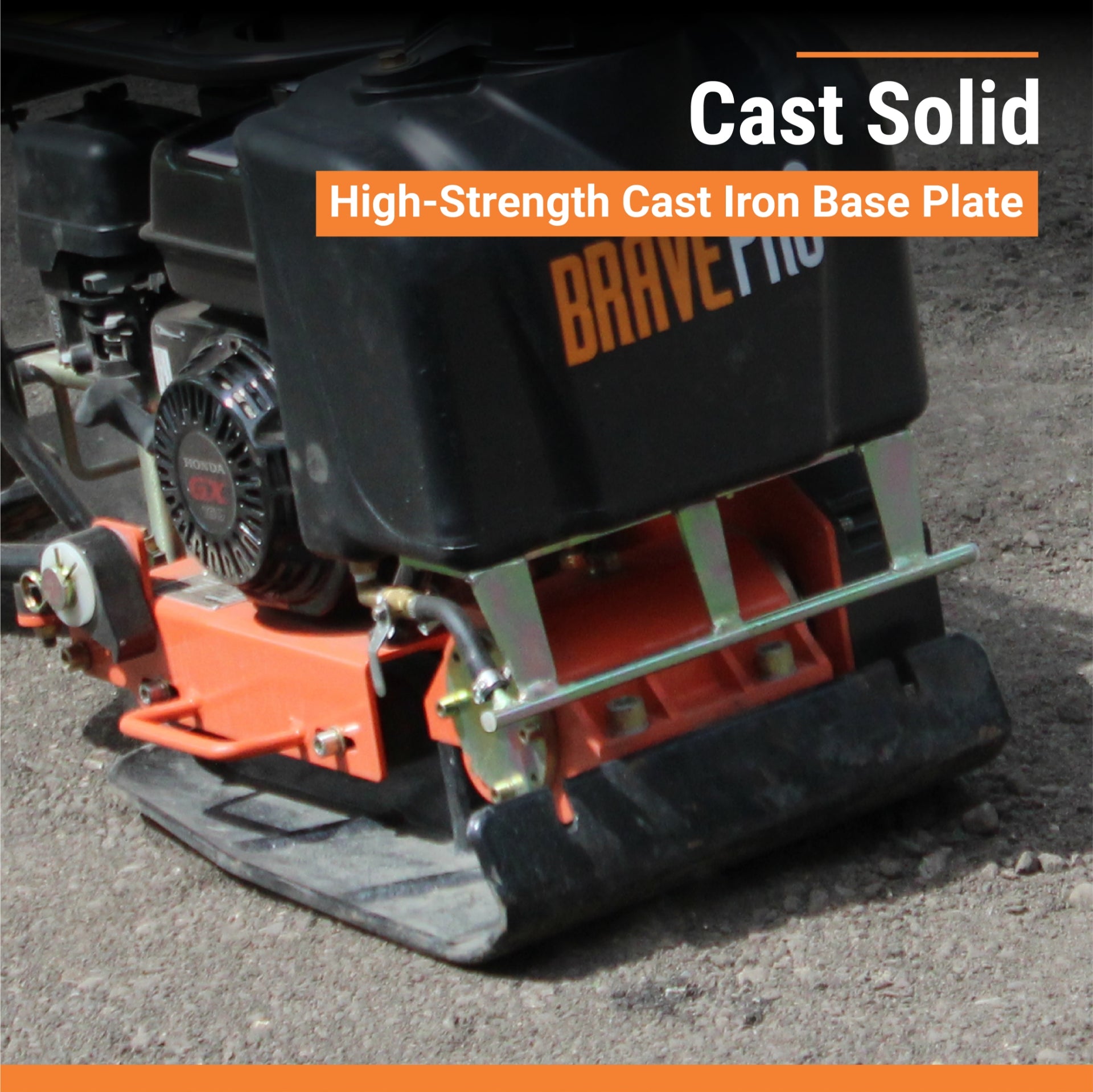 BravePro Forward Plate Compactor | 16 In. | Tank and Wheel Kit | Honda GX160