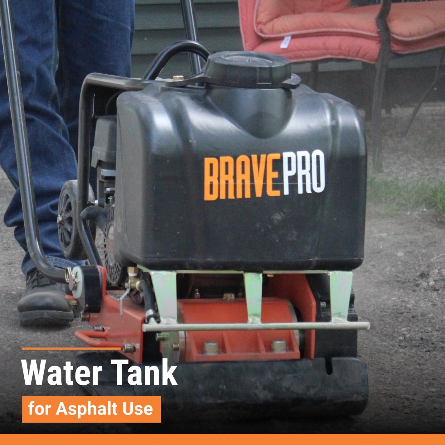 BravePro Forward Plate Compactor | 16 In. | Tank and Wheel Kit | Honda GX160