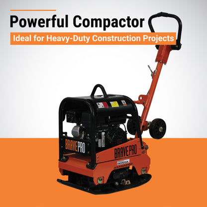 BravePro Reversible Plate Compactor | 15 In. | Wheel Kit | Honda GX160