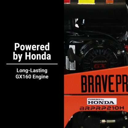 BravePro Reversible Plate Compactor | 15 In. | Wheel Kit | Honda GX160