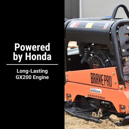 BravePro Reversible Plate Compactor | 20 In. | Wheel Kit | Honda GX200