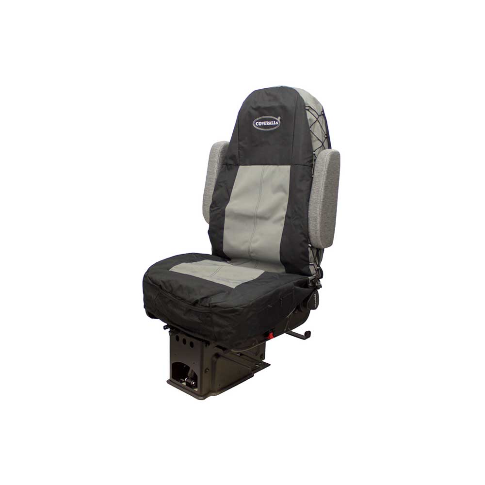 Uni Pro Seat + Backrest Cover Kit for High-Back Truck Seats | Two-Tone Black/Gray Fabric