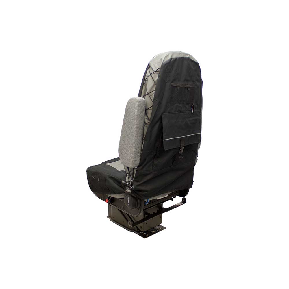 Uni Pro Seat + Backrest Cover Kit for High-Back Truck Seats | Two-Tone Black/Gray Fabric