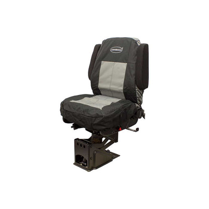 Uni Pro Seat + Backrest Cover Kit for Mid-Back Truck Seats | Two-Tone Black/Gray Fabric