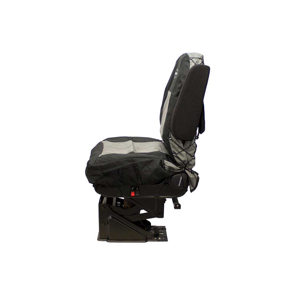 Uni Pro Seat + Backrest Cover Kit for Mid-Back Truck Seats | Two-Tone Black/Gray Fabric