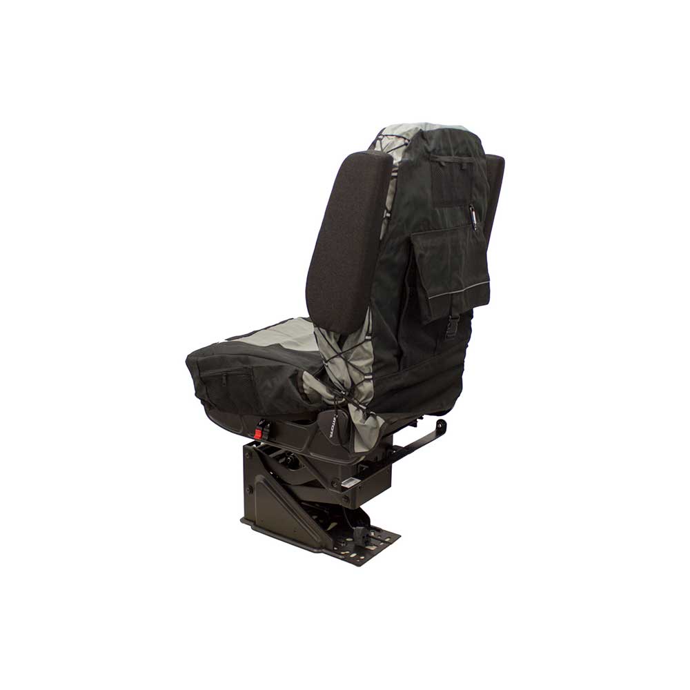 Uni Pro Seat + Backrest Cover Kit for Mid-Back Truck Seats | Two-Tone Black/Gray Fabric