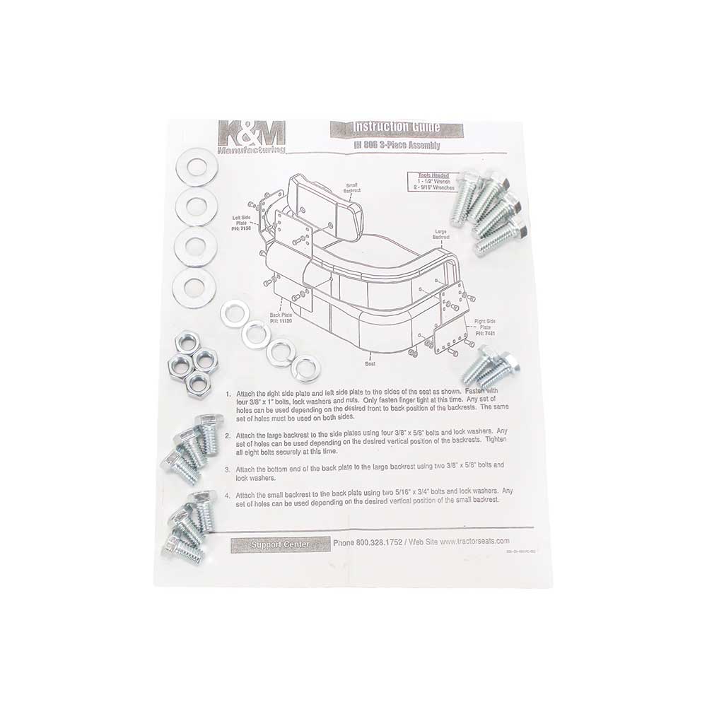 Uni Pro Seat Frame Hardware Kit for International Harvester 806 | Black Powder Coat | Complete Kit