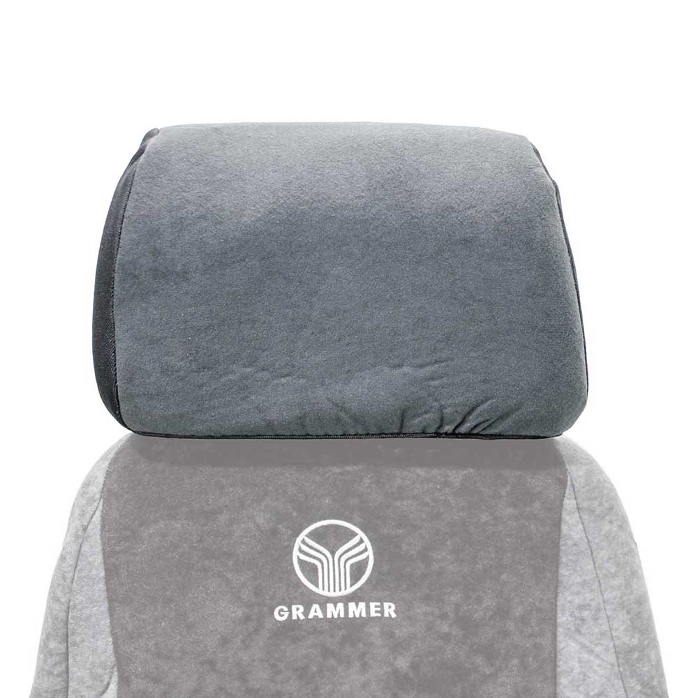 Uni Pro Headrest Cover Kit for Grammer Seats | Two-Tone Gray Alcanta Fabric
