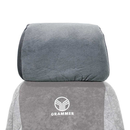 Uni Pro Headrest Cover Kit for Grammer Seats | Two-Tone Gray Alcanta Fabric