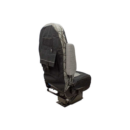 Uni Pro Seat + Backrest Cover Kit for High-Back Truck Seats | Two-Tone Black/Gray Fabric