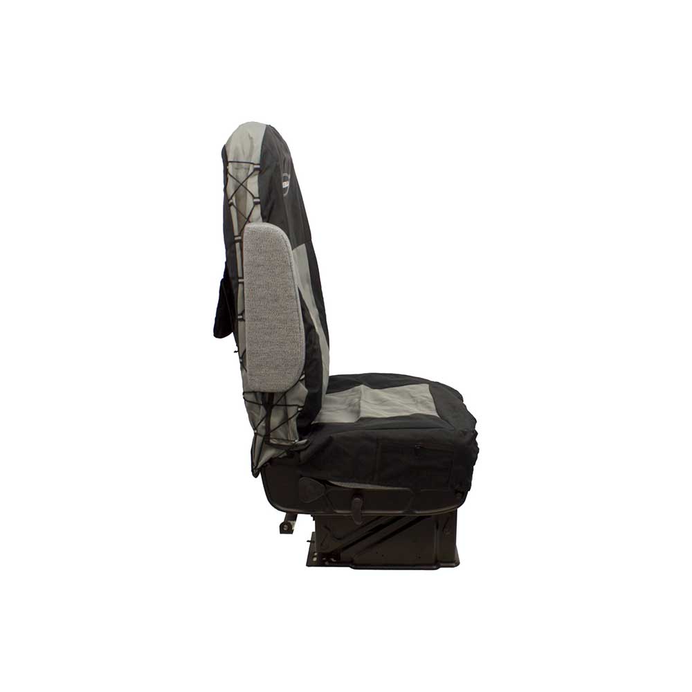 Uni Pro Seat + Backrest Cover Kit for High-Back Truck Seats | Two-Tone Black/Gray Fabric