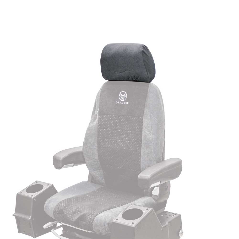 Uni Pro Headrest Cover Kit for Grammer Seats | Two-Tone Gray Alcanta Fabric