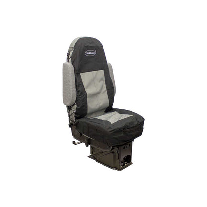 Uni Pro Seat + Backrest Cover Kit for High-Back Truck Seats | Two-Tone Black/Gray Fabric