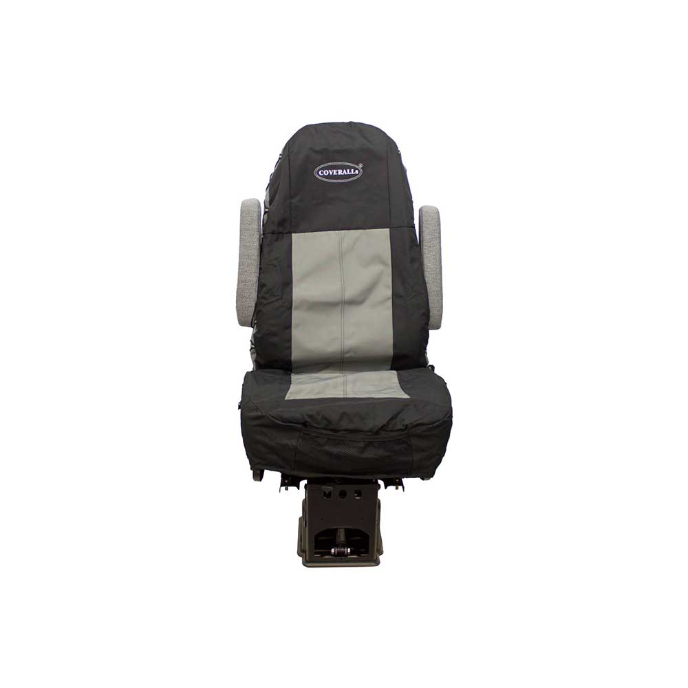 Uni Pro Seat + Backrest Cover Kit for High-Back Truck Seats | Two-Tone Black/Gray Fabric