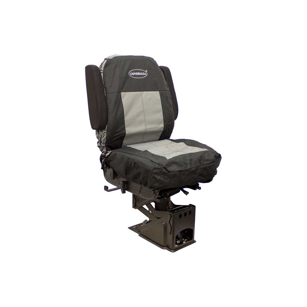 Uni Pro Seat + Backrest Cover Kit for Mid-Back Truck Seats | Two-Tone Black/Gray Fabric