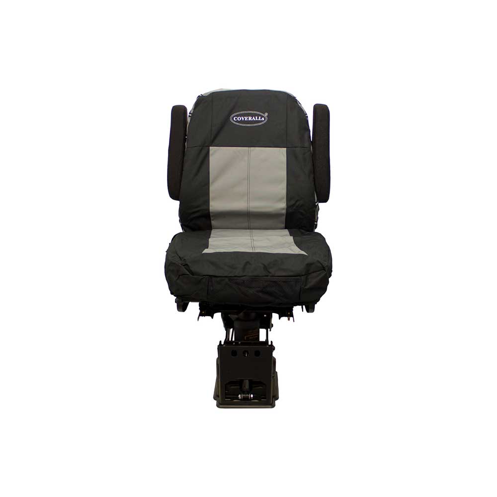 Uni Pro Seat + Backrest Cover Kit for Mid-Back Truck Seats | Two-Tone Black/Gray Fabric