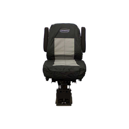 Uni Pro Seat + Backrest Cover Kit for Mid-Back Truck Seats | Two-Tone Black/Gray Fabric