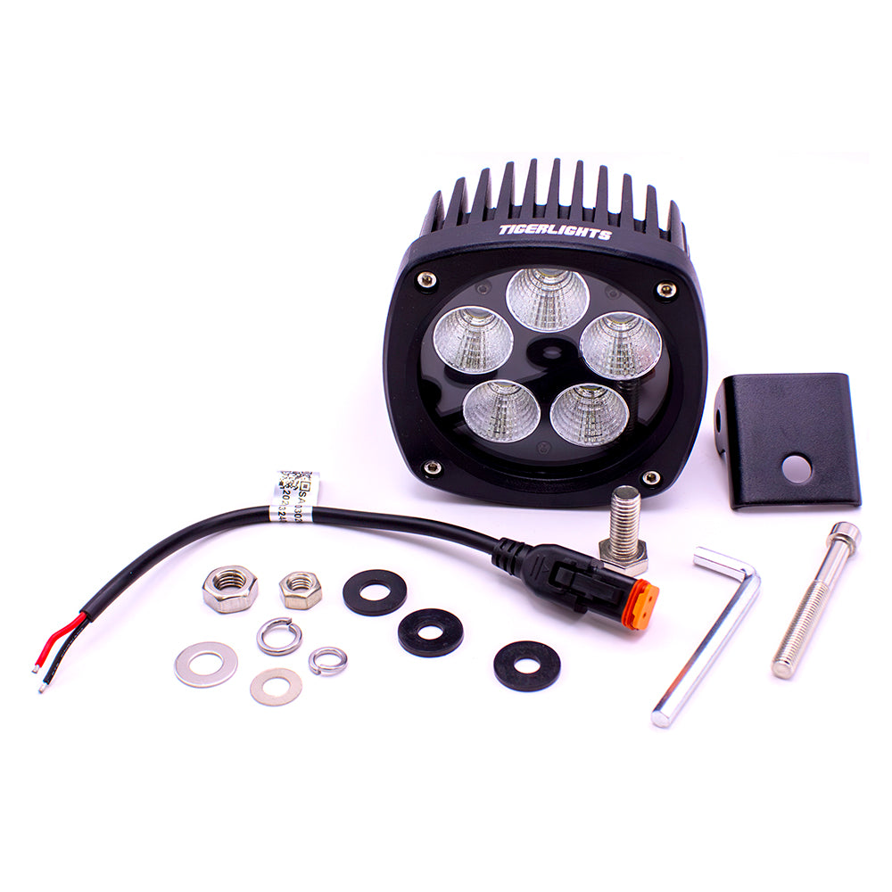 Tiger Lights Case-Cat-Gehl-Deere-Komatsu-Mustang Semi-Round LED Flood Work Light | 4.5-In.