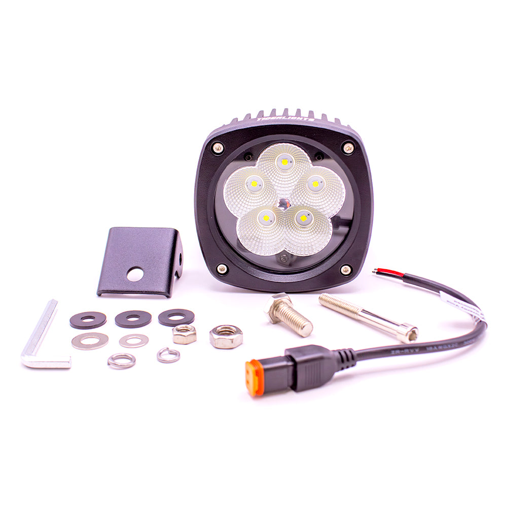Tiger Lights Case-Cat-Gehl-Deere-Komatsu-Mustang Compact LED Wide Flood Work Light | 4.5-In.