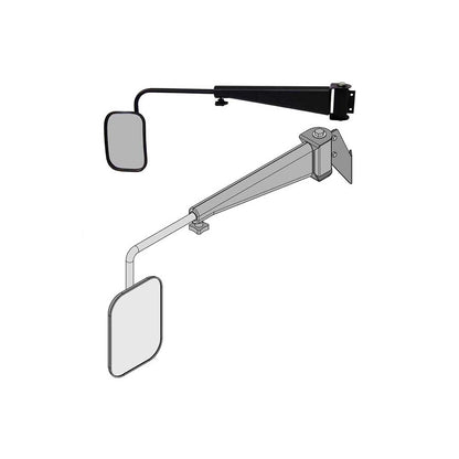 K&M Mfg Mirror Kit for John Deere 9000 Series 4WD Tractors | Left-Hand | Black Powder Coat